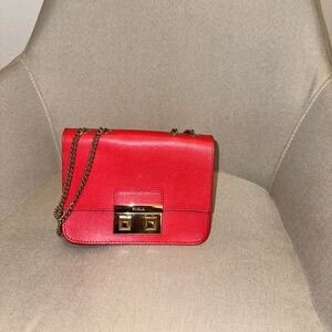 Red Furla shoulder bag